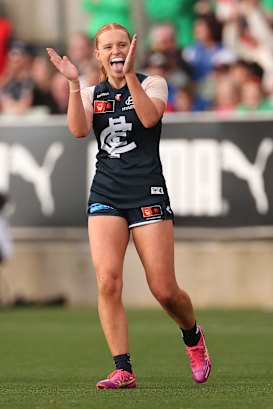 Sophie McKay celebrates a goal