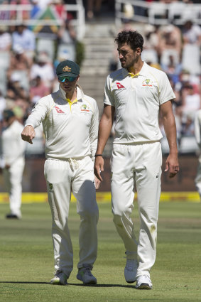 Nadir: Steve Smith with Starc during the infamous Cape Town Test.