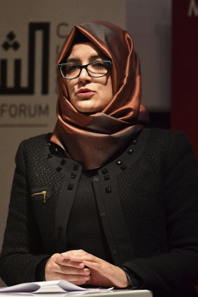 Hatice Cengiz, the fiancee of the killed Saudi journalist Jamal Khashoggi.