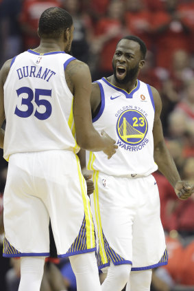 Golden State's Draymond Green and Kevin Durant.
