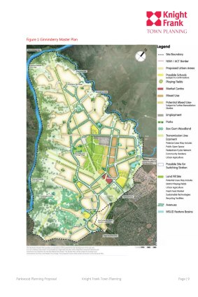 The Ginninderry master plan. About 11,500 homes will be developed across the whole estate over the next four decades.
