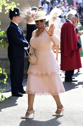 Oprah Winfrey arrives at St ?George's Chapel, Windsor. 
