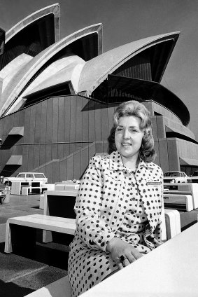 Anne O'Sullivan, supervisor of the Harbour Restaurant at the Sydney Opera House, on August 6, 1973.