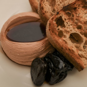 Mayfair's duck liver parfait with sherried prunes.