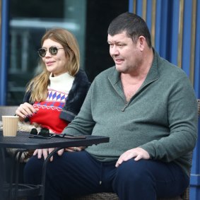 James Packer and Kylie Lim in Aspen last year.
