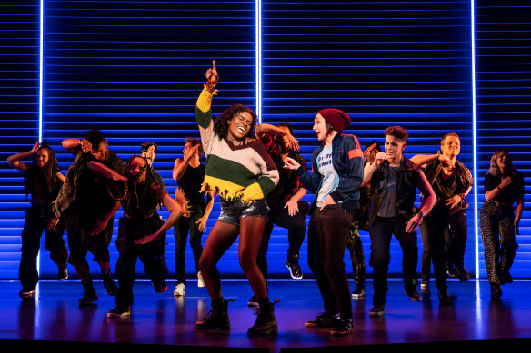 Celia Rose Gooding (front left) and Lauren Patten in the original  Broadway production of Jagged Little Pill.