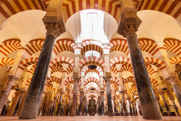 Inside the mosque-cathedral of Cordoba. 