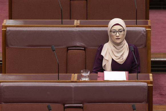 Fatima Payman in the Senate last month.