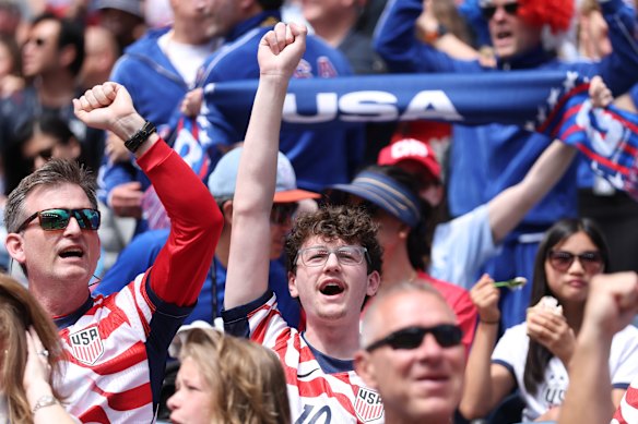 Sostenitori del Team USA a Seattle prima della partita contro i Socceroos.