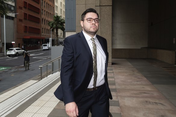 Former federal Liberal staffer Bruce Lehrmann arriving at the Federal Court in Sydney on Thursday.