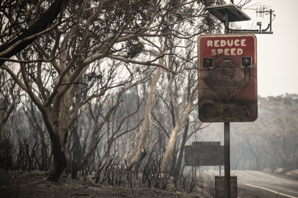 Aftermath on Christmas Eve of the Gospers Mountain fire where it impacted Dargan on the Bells Line of Road.