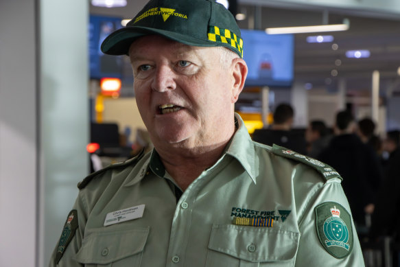 FFMVic Chief Fire Officer Chris Hardman at Melbourne Airport earlier this year,