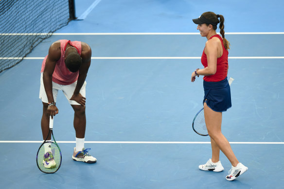 Frances Tiafoe and Jessica Pegula on Tuesday.