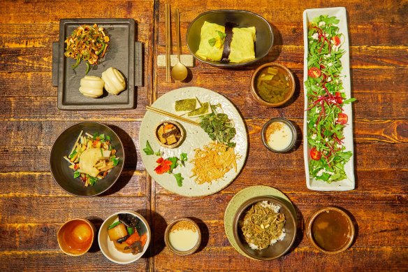 Dishes at A Flower Blossom on the Rice.