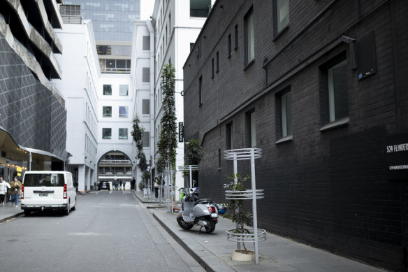 Katherine Place near Southern Cross Station has suffered from the vandalisation of its street trees and littering in planters and garden beds.