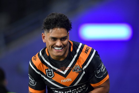 Shawn Blore was impressive on debut for the Wests Tigers.