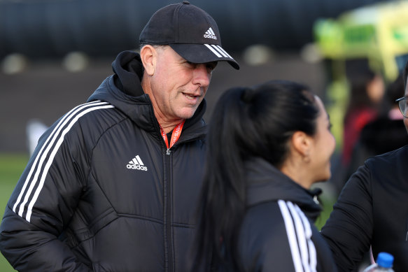 Alen Stajcic at training with the Philippines national team in New Zealand this week.