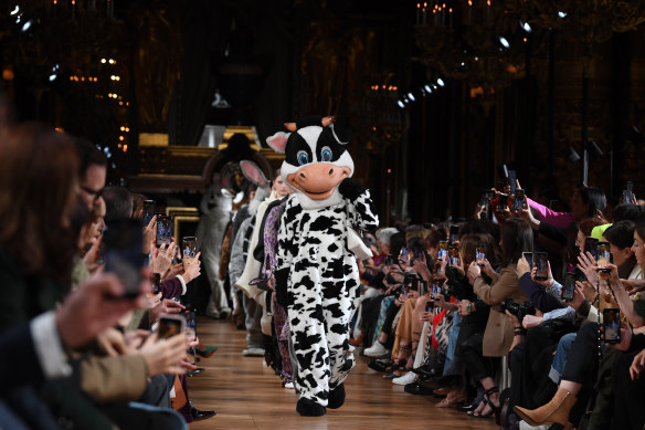 Stella McCartney sent barnyard animals down the runway at Paris Fashion Week.
