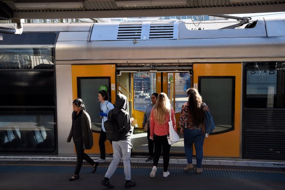 Commuters are increasingly not wearing masks on trains and buses throughout Sydney. 