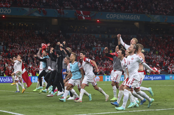The Danish finally had something to celebrate in front of their home fans in Copenhagen.