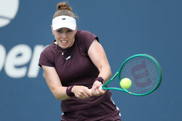 Talia Gibson fell narrowly short in her US Open first-round clash with Donna Vekic.