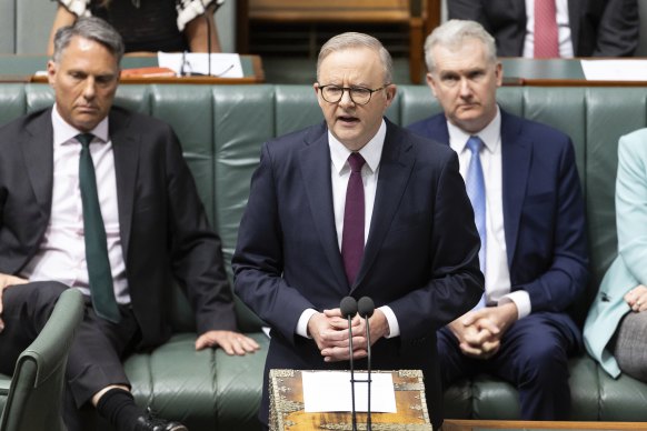 Prime Minister Anthony Albanese speaks on Hamas attacks on Israel in the House of Representatives. 