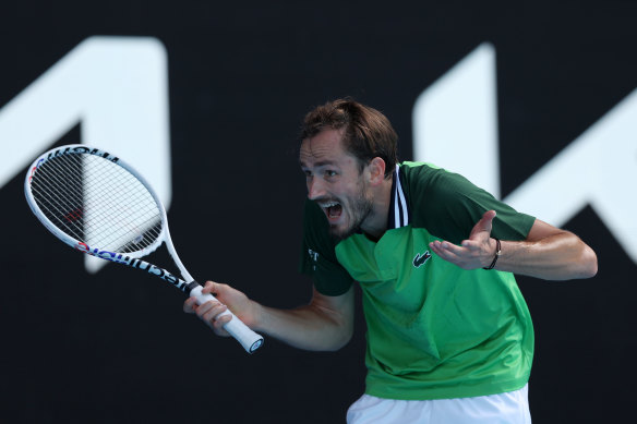 Danill Medvedev in the fourth round of the Australian Open.