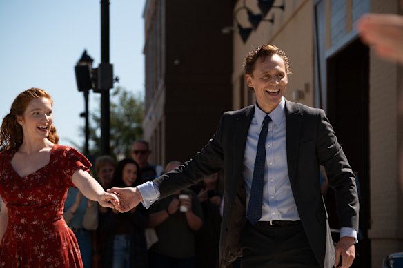 All dancing: Annalise Basso and Tom Hiddleston in The Life of Chuck. 