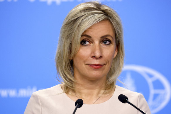 Sanctioned: Foreign Ministry spokesperson Maria Zakharova.