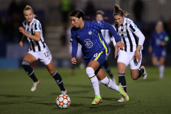 Samantha Kerr in action against Juventus.