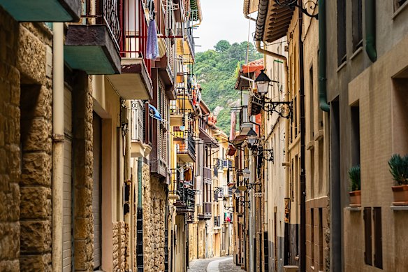 A narrow alley in the Basque Country town of Getaria.