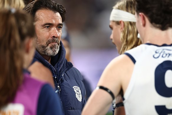This hasn’t been Chris Scott’s, not Geelong’s, night so far.