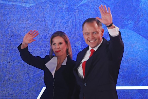 Karol Nawrocki, right, has been elected Poland’s new leader.