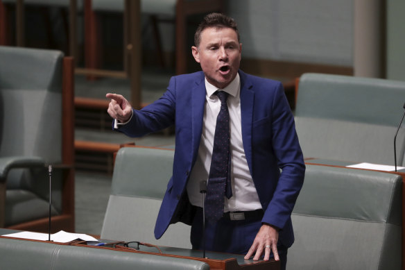 Liberal MP Andrew Laming in Parliament.