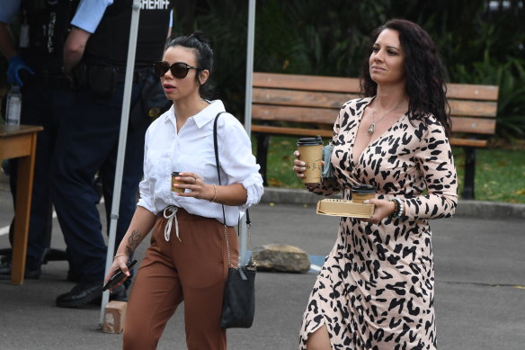 Jessica Camilleri's sister Kristy Torrisi (left) outside Darlinghurst court on Wednesday. 