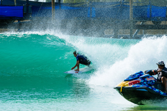 Australian Jack Robinson during his last competitive appearance at the Surf Ranch Pro in 2021.
