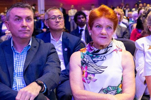 James Ashby and Pauline Hanson earlier this year.