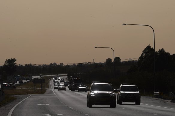 Dust haze over the Hunter on Thursday morning. 