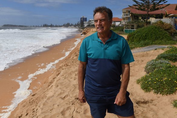Collaroy resident Gary Silk after erosion to the coastline in February.