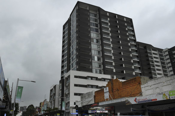 The 16-storey apartment tower in Auburn has been described by the NSW Building Commissioner as “probably the worst” he’s seen.