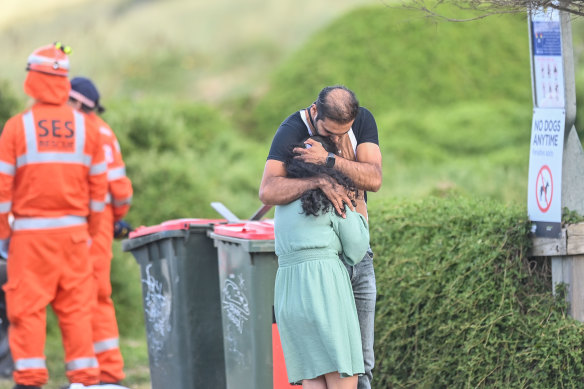 Distraught relatives gathered at the car park on the evening of January 24.