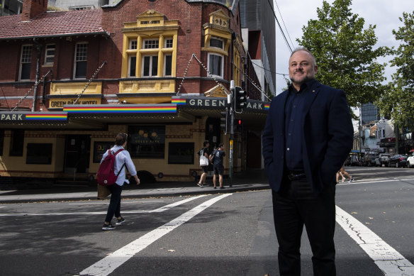 St Vincent's Hospital chief executive officer Anthony Schembri outside the Green Park Hotel in Darlinghurst.