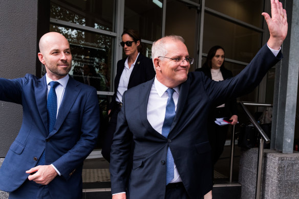 Prime Minister Scott Morrison at West Ryde Community Hall in the seat of Bennelong on Tuesday.