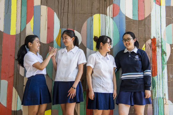 Burwood Girls High School students Zsanelle Tampis, Winnie Su, Janine Hu and Karissa Wu have just completed their final Physics exam and the HSC.
