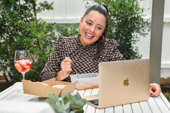 Myf Warhurst makes the most of her Spectrum interface at home in her backyard.