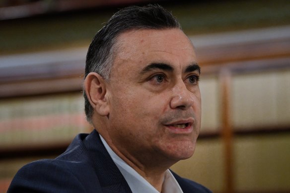 Former NSW deputy premier John Barilaro at a hearing.