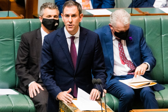 Treasurer Jim Chalmers delivers the ministerial statement on the economy in parliament on Thursday.