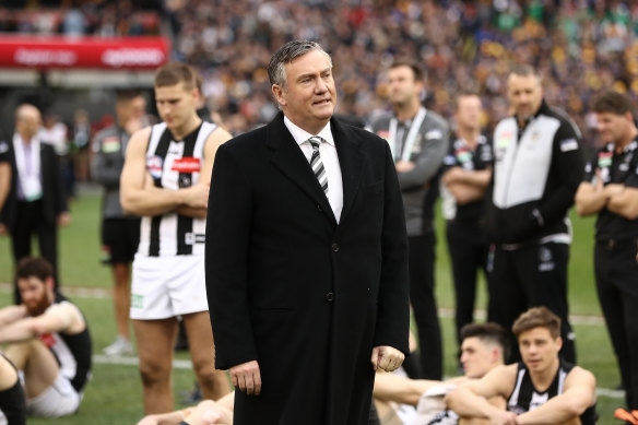 Eddie McGuire choked back tears when he announced he'd be stepping down. 