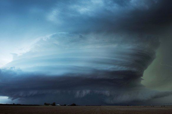 Mothership supercell near Imperial in Nebraska, USA.  Moir was storm chasing and this monster appeared a few moments after driving out of rain.