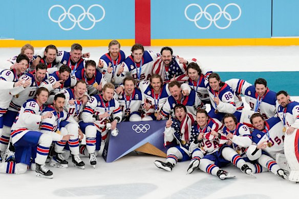 Team USA celebrate victory.